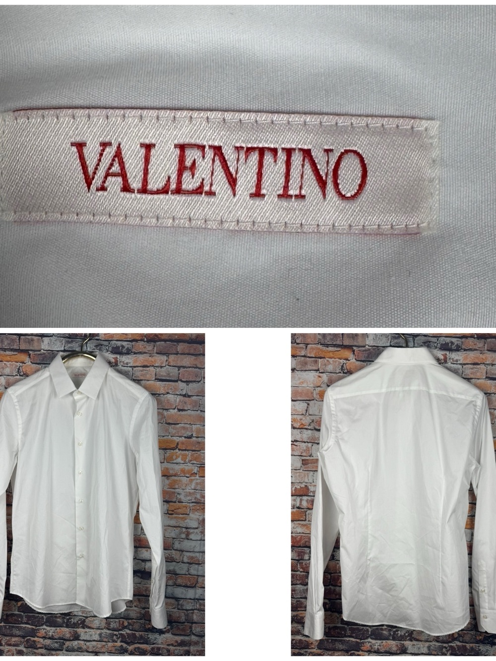 Valentino Garavani Men's White Long Sleeve Button Front Dress Shirt 16.5-42